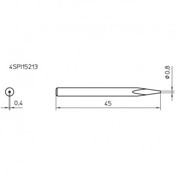 Жало паяльное коническое прямое WELLER SPI 0.8 мм 4SPI15213-1