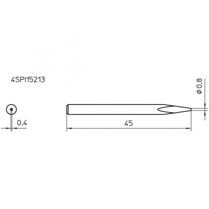 Жало паяльное коническое прямое WELLER SPI 0.8 мм 4SPI15213-1