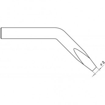 Жало паяльное клиновидное изогнутое WELLER SPI 3 мм 4SPI26204-1