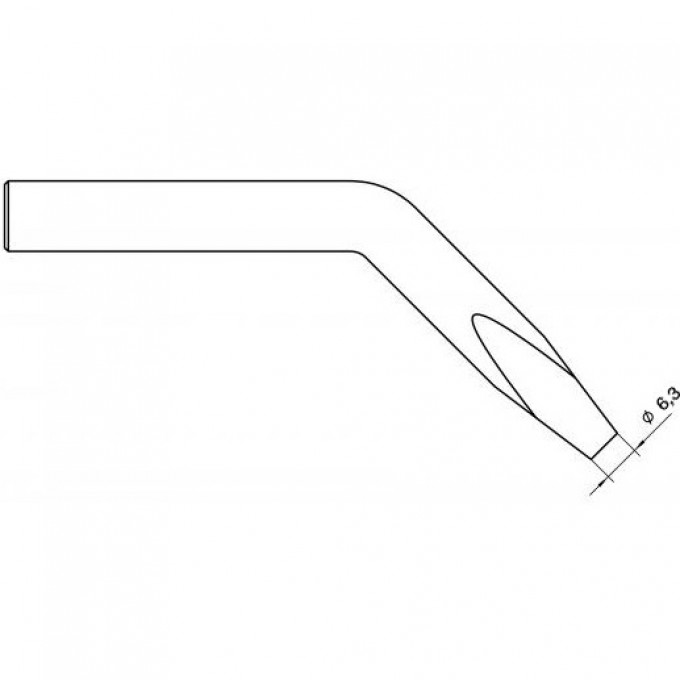 Жало паяльное клиновидное изогнутое WELLER SPI 6.3 мм 4SPI40223-1