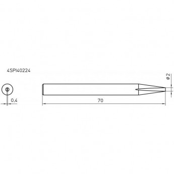 Жало паяльное клиновидное прямое WELLER SPI40 2.0 мм 4SPI40224-1