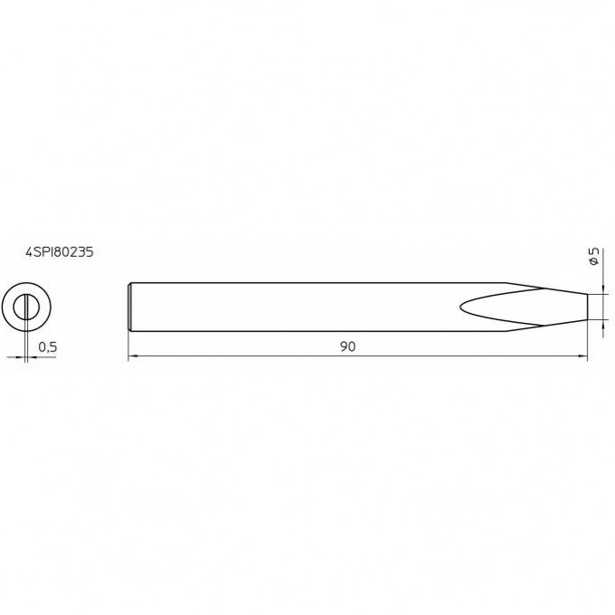 Жало паяльное клиновидное прямое WELLER SPI 5.0 мм 4SPI80235-1