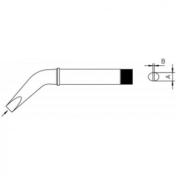 Паяльное жало WELLER CT2 FX7 клиновидное изогнутое 10 мм T0054251799N