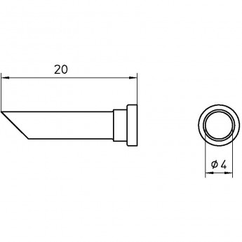 Жало паяльное WELLER LT 44CP цилиндрическое со скосом 4,0 мм T0054440881