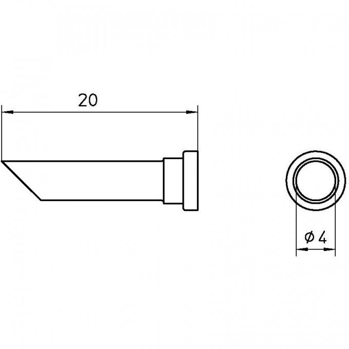 Жало паяльное WELLER LT 44CP цилиндрическое со скосом 4,0 мм T0054440881