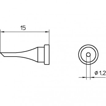 Жало паяльное WELLER LT 11CP цилиндрическое со скосом 1.2 мм T0054442171
