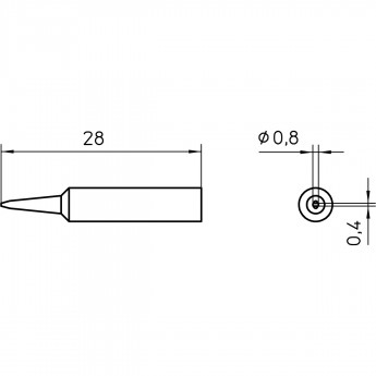 Жало паяльное клиновидное прямое WELLER XNT 0.8 мм высокоскоростное T0054489299
