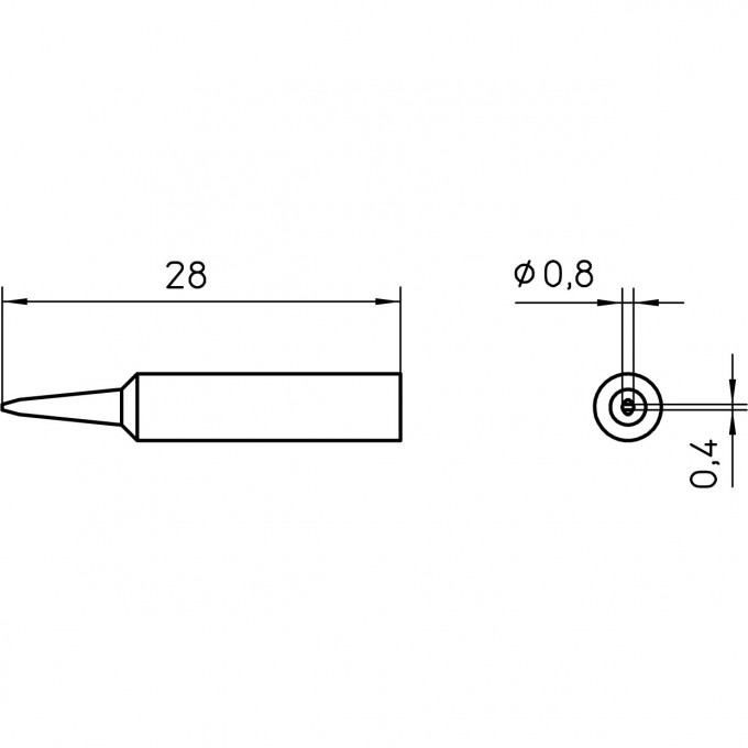Жало паяльное клиновидное прямое WELLER XNT 0.8 мм высокоскоростное T0054489299