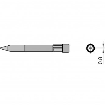 Жало паяльное клиновидное прямое WELLER THM B 2.4x0.8 мм T0054490599N